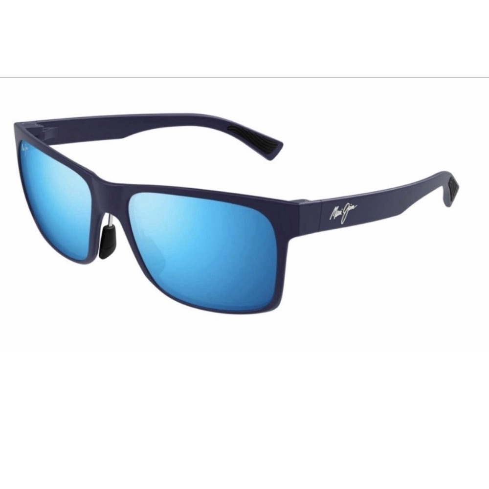 Maui Jim HOOPILI Metallic Matte Navy POLARIZED Blue GLASS Sunglasses B683-03 NEW